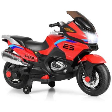 Imagem de Costzon Moto Elétrica Infantil 12V Recarregável com Música e Luzes, até 6 km, h, Vermel...