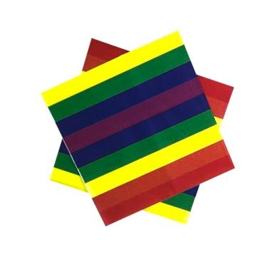 Imagem de Guardanapos de 40 peças de listras arco-íris, design colorido da bandeira do orgulho, guardanapos de coquetel de papel descartáveis para o mês do orgulho LGBTQ+, suprimentos de festa de aniversário