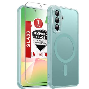 Imagem de LeYi Capa de telefone para Galaxy A56-5G: Capa compatível com Samsung A56 5G com protetor de tela, carregamento sem fio, fosco, translúcido, toque macio e à prova de choque de grau militar Funda para
