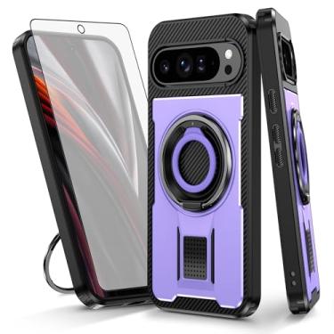 Imagem de Asuwish Capa de celular para Google Pixel 9 Pro XL com protetor de tela de vidro temperado e suporte de anel à prova de choque, suporte protetor, acessórios para celular Pixel9 9Pro 9ProXL nove