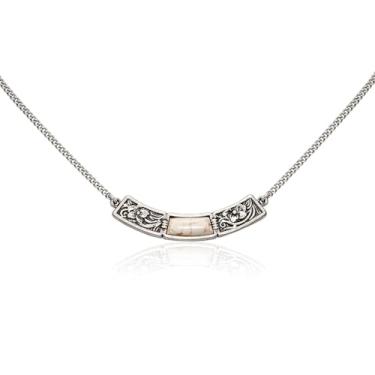 Imagem de Wrangler Colar com pingente de faroeste feminino com entalhes em pedra natural joia de vaqueira moderna, Cobre, Turquesa