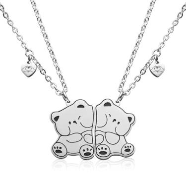Imagem de Pholidof 2 unidades de colar combinando de urso elefante coala BFF conjunto de 2 presentes para amigos para mulheres, homens, casais, mãe, filha, irmã, namorada, namorado