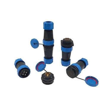 Imagem de SP28 Conector impermeável de ancoragem/porca traseira/ângulo quadrado 2/3/4/5/6/7/8/9/10/12/14/16/19/22/24/26 pinos IP68 soquete (ângulo quadrado, 9P)