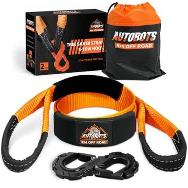 Imagem de AUTOBOTS Correia Tree Saver de 7,6 cm x 2,5 m com gancho de reboque em forma de S, alça de reboque resistente 16,011 kg Resistência à ruptura - Extensão de guincho de correia de recuperação de