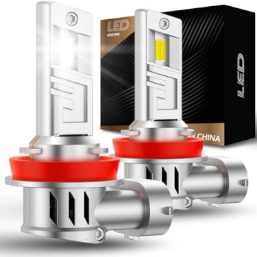 Imagem de GleamFlex Lâmpada LED de neblina H11/H8, 30000LM Brilho H16/H9/H8/H11 Lâmpada LED, 6000 K Branco Faróis de Neblina Tamanho Mini Plug and Play, IP68 Impermeável, Pacote com 2