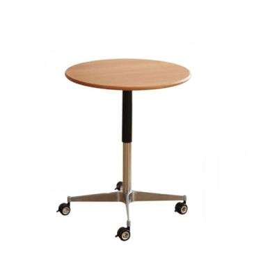 Imagem de URGDWEKJY Mesa de centro simples e leve luxuosa mesa de centro de madeira maciça móvel de cerejeira pequena mesa redonda sala de estar sofá mesa lateral mesa de quarto