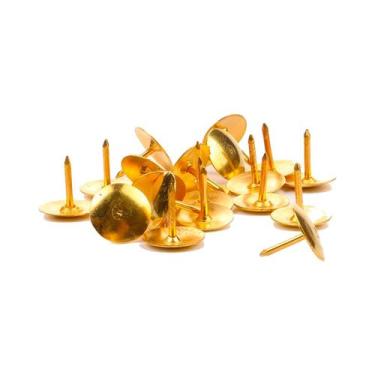 Imagem de Kit Tachinhas Douradas de Metal 14mm - Aliança, 100 Unidades