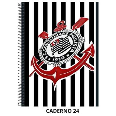 Imagem de Caderno corinthians capa dura - 1 matéria - 80 folhas - grande - Janda