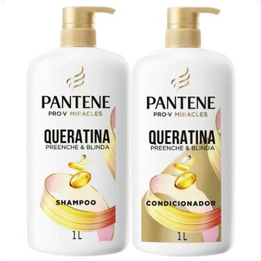 Imagem de Kit Pantene Pro-V Queratina Preenche e Blinda: Shampoo e Condicionador 1L
