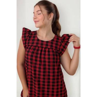 Imagem de Vestido Infantil Xadrez Grande Preto Com Vermelho - Se Tu Benção, Xadr