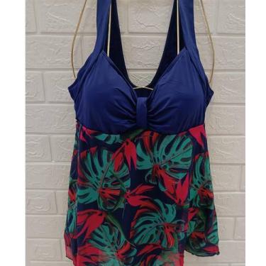 Imagem de Maiô plus Size vestido - Z&R, Azul, 46 