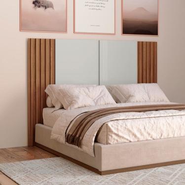 Imagem de Cabeceira Solteiro Basic Off White/Freijó - Dalla Costa