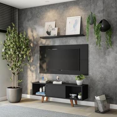 Imagem de Rack com Painel para TV até 42 Polegadas Jesper Preto 135 cm
