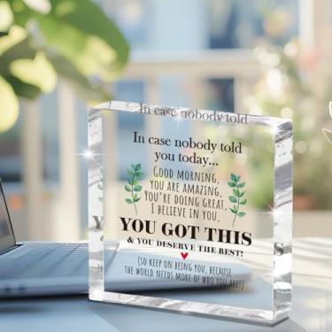 Imagem de Acessórios motivacionais para decoração de mesa de escritório placas de 10 x 10 cm