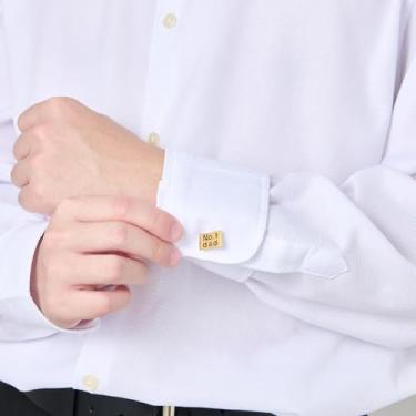 Imagem de Abotoaduras masculinas de aço inoxidável para homens bandeira americana/zircão/pai/geométrico/forma/música abotoaduras presentes de casamento de negócios para ele, One Size, Aço inoxidável, Sem Pedra