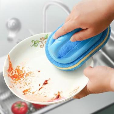 Imagem de Esponja de limpeza mágica - Escova de esfregar multiuso portátil para limpeza de cozinha e banheiro, reutilizável e não elétrica, ideal para vidro, paredes e superfícies de cerâmica