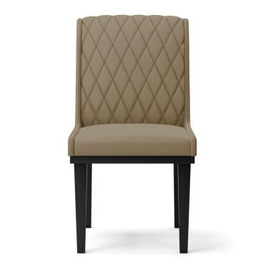 Imagem de Cadeira Sala De Jantar Base Madeira Preto Kit 4 Sofia Suede D03 - D'rossi Cor Marrom Rato