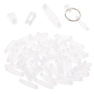 Imagem de NBEADS 300 peças de clipes de chaveiro de plástico transparente, pequeno conector de chaveiro, abas de encaixe para chaveiros, artesanato faça você mesmo, joias, suporte de crachá de identificação