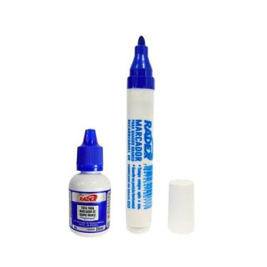 Imagem de Marcador Para Quadro Branco e Tinta Reabastecedora 20 ml Azul - Radex
