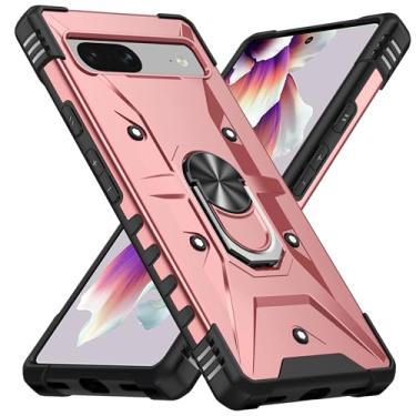 Imagem de SORAKA Capa para Google Pixel 8 com suporte para anel,PC rígido e TPU macio,proteção dupla 2 em 1,compatível com suportes magnéticos para carros