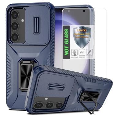 Imagem de Capa para Galaxy S23 Fe com capa de lente deslizante para câmera, protetor de tela HD, suporte giratório de 360°, capa protetora à prova de choque de grau militar AYMECL para Samsung Galaxy S23 Fe