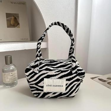 Imagem de Bolsa feminina com bolinhas coloridas, estilo retrô INS, bolsa de mão pequena e moderna, Preto
