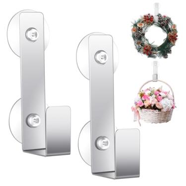 Imagem de Cinnvoice 3 peças de ganchos de ventosa de dia dos namorados para guirlanda, cabide de porta de vidro, ganchos resistentes, gancho de sucção para janela ou porta de vidro, ventosas duplas de 4,5 kg,