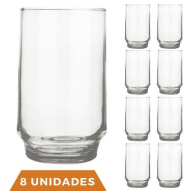 Imagem de Copo Long Drink 300ml Lights Chop Vidro Suco Agua Nadir 8Un - NADIR FI