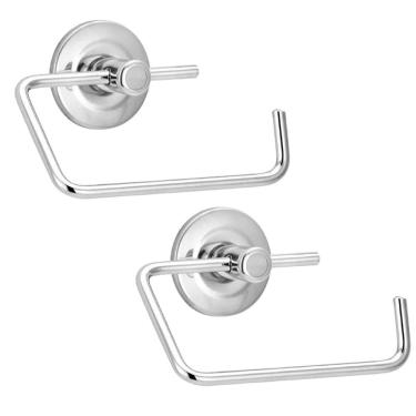 Imagem de Kit 2 Porta Papel Higiênico Parede Banheiro Metal Cromado