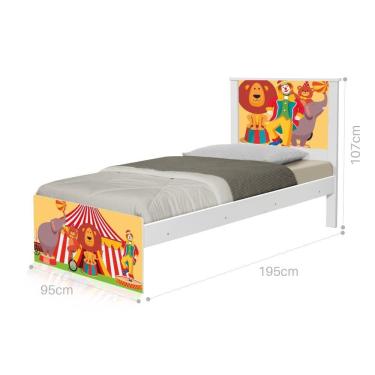Imagem de Cama Solteiro Adesivada Palhaço Circo com Colchão
