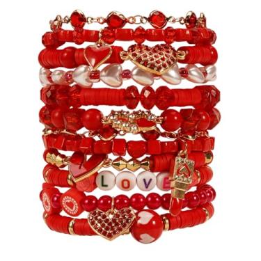 Imagem de Twinfree Pulseira com contas de trevo irlandês do Dia de São Patrício Lucky Kiss Me para mulheres e amigas, One Size, Miçangas, Sem Pedra Preciosa