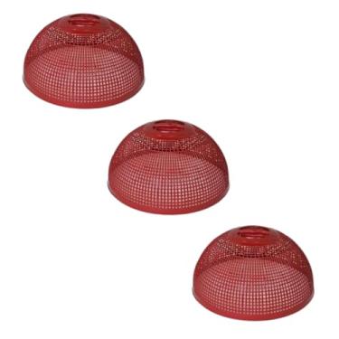 Imagem de 3 Cobre Bolo Telado Protetor Alimentos Redondo Plástico 28x14cm Protetores Fruta E Bolo Tela Mosquiteiro(Vermelho)