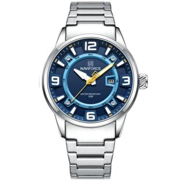 Imagem de Relógio De Pulso Masculino De Quartzo Em Aço Inoxidável Impermeável Azul