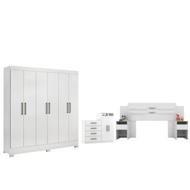 Imagem de Jogo De Quarto De Casal Completo Bona Branco