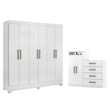 Imagem de Jogo De Quarto Roupeiro E Comoda Bona Branco