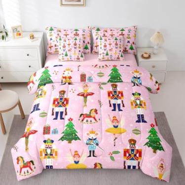 Imagem de Conjunto de cama infantil de 7 peças, quebra-nozes, quebra-nozes de Natal, quebra-nozes, carrossel, árvore de Natal, conjunto de edredom com lençóis, princesas, balé, mouse e king