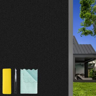 Imagem de FreeNook Película blackout para janela com ferramentas de instalação, cobertura de privacidade total com bloqueio solar para vidro, escurecimento removível de escurecimento de ambientes escurecidos