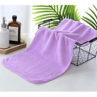 Imagem de Toalha de Banho Grande 140x70cm Microfibra Seca Rápido – Academia Praia e Viagem Alta Absorção (lilas)