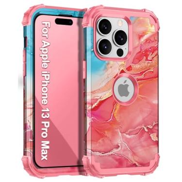 Imagem de Casetego Capa para iPhone 13 Pro Max, 3 camadas, resistente, à prova de choque, proteção total, policarbonato rígido + capa amortecedora de TPU macio para Apple iPhone 13 Pro Max de 6,7 polegadas