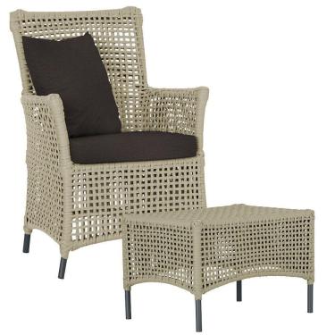 Imagem de Poltrona E Mesa Igapó Em Alumínio Preta Corda Náutica E9 Rami