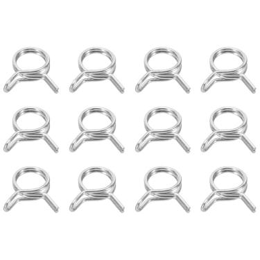 Imagem de HARFINGTON Clipes de mangueira de linha de combustível de fio duplo 9,5 mm ID 9,5-11 mm OD, 12 peças de clipes de mola de tubo de aço inoxidável variados para mangueira de ar, tubo de água