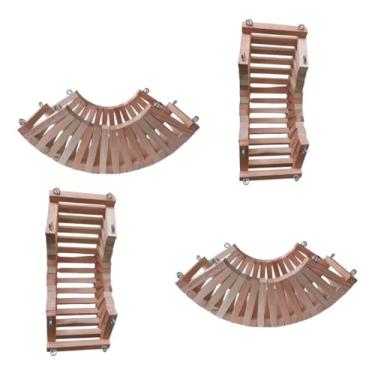 Imagem de Kit 4 Cachepot De Madeira Rustico Cesto P/Plantas Orquideas