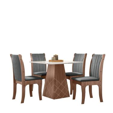 Imagem de Conjunto Serena Mesa 0,90 Com 04 Cadeiras Amendoa 03a