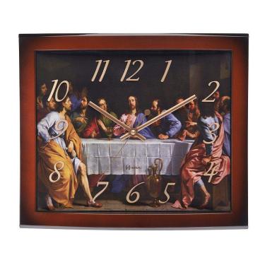Imagem de Relógio De Parede Herweg Santa Ceia Marrom 6911