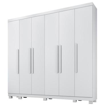 Imagem de Guarda Roupa Miami 6 Portas 6 Gavetas 12 Prateleiras - Bene Branco
