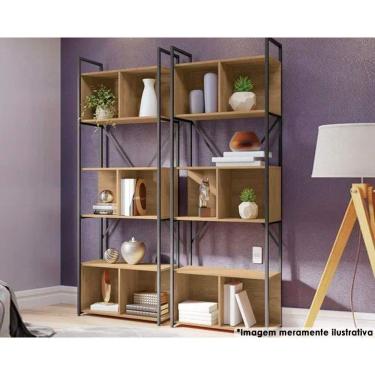 Imagem de Escritório Completo Escritório Completo Industrial (2 Estantes) 2 Peças Freijo-preto - Kappesberg