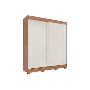 Imagem de Guarda Roupa Casal 2 Portas De Correr E 3 Gavetas C/ Pés Ilhéus Cinamomo/Off White - Panan