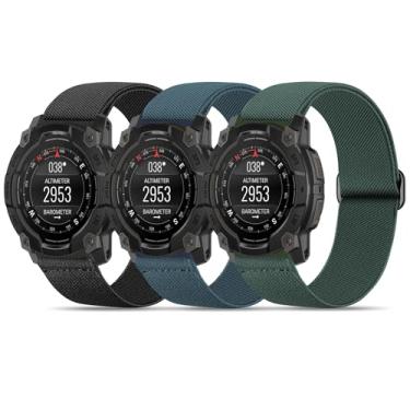 Imagem de Bolesi Pacote com 3 pulseiras de relógio de nylon elástico compatíveis com Garmin Instinct 2/3 de 45 mm/1 Solar, pulseira esportiva macia respirável ajustável de 22 mm para Instinct 2 Surf/Tactical