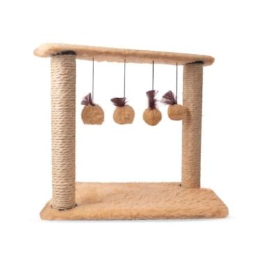 Imagem de Arranhador para Gatos Protetor,Grande Com Brinquedos Perfeito para o Seu Animal de Estimação Brincar(Bege)