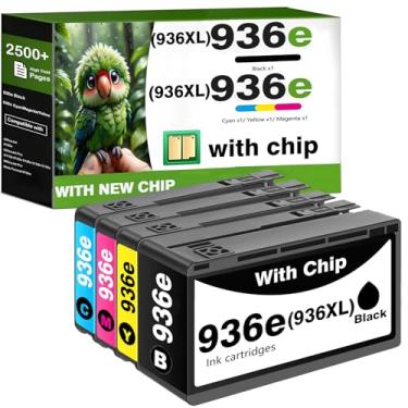 Imagem de Cartuchos de tinta 936XL 936e com chip de substituição de alto rendimento para cartuchos de tinta HP 936, pacote combo para HP OfficeJet Pro 9120e 9125e 9122e 9135e 9110b 9128e 9130e 9130b impressora